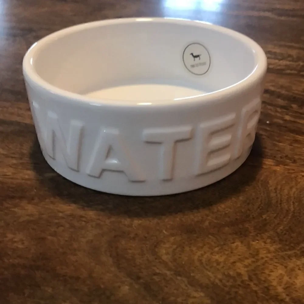 Park Life Designs Pet Bowl | Classic Water (Small, White)